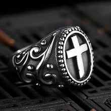 Load image into Gallery viewer, Skhek Lucky Gift Punk Rock Us Size Cross Ring 316L Stainless Steel Band Party Biker Jewelry Dropshipping For Man Gift Anel 040