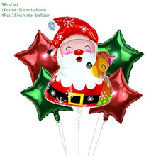Load image into Gallery viewer, 5Pcs/set Cartoon Santa Claus Snowman Foil Balloons Christmas Party Decorations Party Balloons Inflatable Helium Balloon Kids Toy