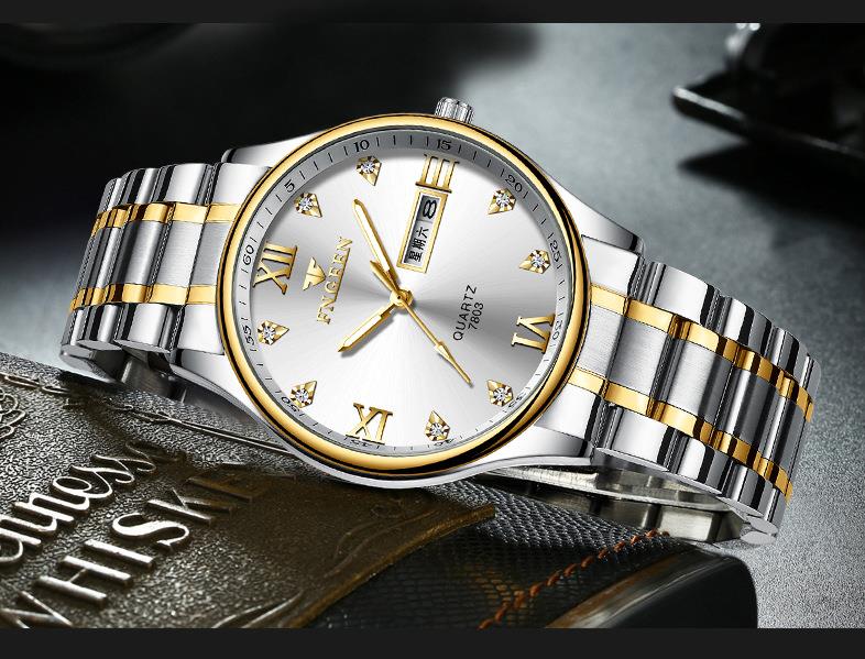 Christmas Gift Luxury Men Watch Waterproof Fashion business Quartz Watches Chronograph full Steel Male Wristwatch mens Relogio Masculino