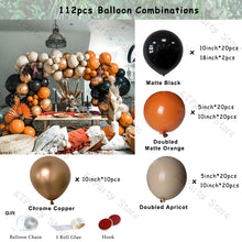Load image into Gallery viewer, Christmas Gift 112pcs Global Retro Autumn Color Theme New Year Balloon Decoration Wedding Halloween Orange Balloon Chain Background Decor