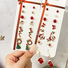 Load image into Gallery viewer, Christmas Gift New Trend Christmas Earring Set For Women Fashion Christmas Tree Snowflake Socks Dripping Earring Set Jewelry Party Gifts