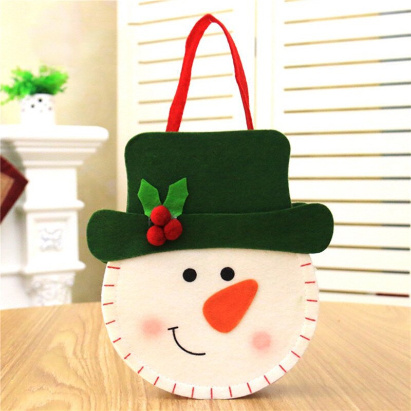 Skhek 15x18cm Christmas Santa Claus Candy Bag Elk Snowman candy bag for kids New year festival party decoration supplie christmas gift
