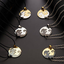 Load image into Gallery viewer, Christmas Gift 2PCS Couple Necklace Animal Dog Cat Hugging Pendant Necklace for Women Men Heart Necklaces Best Friends Family Lovers Jewelry