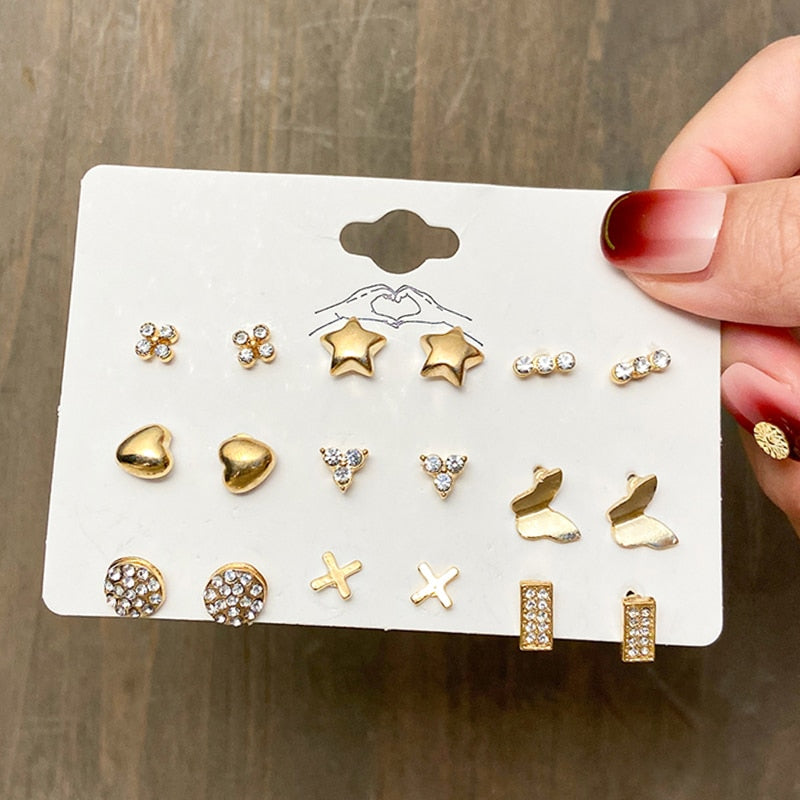 Skhek Bohemian Gold Snake Butterfly Drop Earrings Set For Women Pearl Acrylic Dangle Earrings 2022 Trend Set of Earrings Jewelry