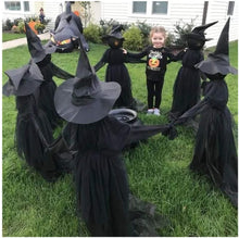 Load image into Gallery viewer, SKHEK Halloween Light-Up Witches With Stakes Halloween Decorations Outdoor Holding Hands Screaming Witches Sound Activated Sensor Decor Dropship