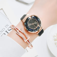 Load image into Gallery viewer, Christmas Gift Simple Watch Women Luxury Ladies Quartz Leather Strap Movable Rhinestones Watch Female Wristwatches Brown Clock Relogio Feminino