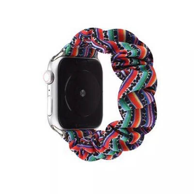 Christmas Gift Nylon elastic Bracelet For Apple watch 38mm 42mm 40mm 44mm Women elastic hair ring Strap For iwatch series 6 5 4 3 SE watch band
