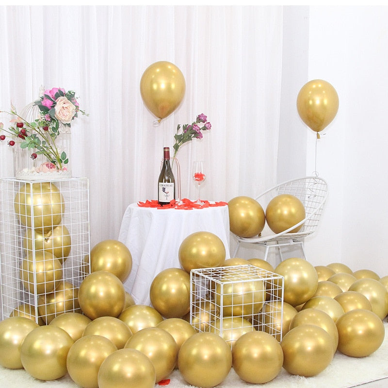 Graduation Party 10/20/30Pcs 5/10/12inch Rose Gold Metal Balloon Happy Birthday Wedding Party Decoration Kids Boy Girl Adults Bride To Be Baloon