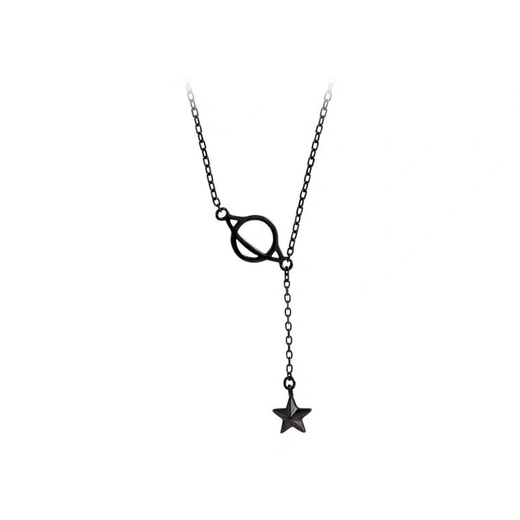 New Style Women Jewelry Planet Clavicle Chain Necklace Choker Black Link Chain Star Pendant Necklaces Accessories