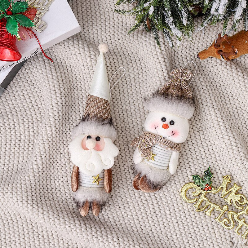 Christmas Decoration Stretch Doll Santa Claus Snowman Doll Ornaments Children's Toys Holiday Gifts Christmas Tree Ornaments DIY