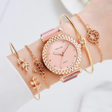 Load image into Gallery viewer, Christmas Gift Luxury 5pcs Set Bracelet Watch Women Elegant Magnet Diamond Ladies Quartz Wrist Watch Dress Pink Clock Reloj Mujer Dropshipping