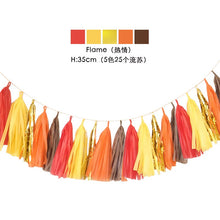 Load image into Gallery viewer, Paper tassel flower dessert table birthday background wall decoration children&#39;s party wedding room decoration supplies ribbons