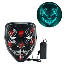 Load image into Gallery viewer, Skhek  1P Scary Halloween Colplay Light Up Purge Mask Halloween Masquerade Party LED Face Masks for Kids Men Women Mask Glowing in Dark