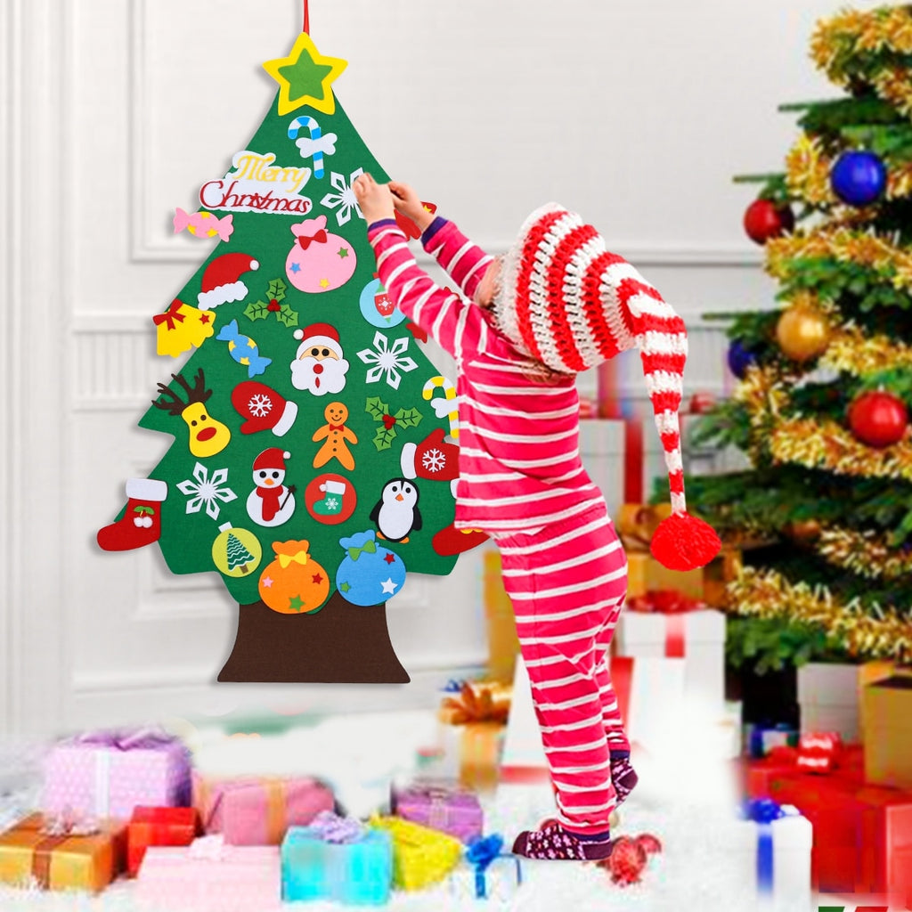 DIY Felt Christmas Tree Merry Christmas Decorations For Home 2021 Cristmas Ornament Xmas Navidad Gifts Santa Claus New Year Tree