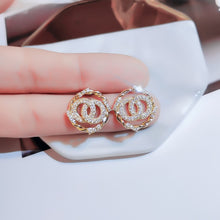 Load image into Gallery viewer, Rhinestone Geometric Stud Earrings for Women Girls 2020 New Bijoux Circle Earring Party Jewelry Gifts Gold Trendy earings