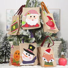Load image into Gallery viewer, Gingerbread Purses Man Christmas Linen Tote Bag Cartoon Candy Bag Christmas Decoration Applique Gift Bag Gift Bag Tote Bag