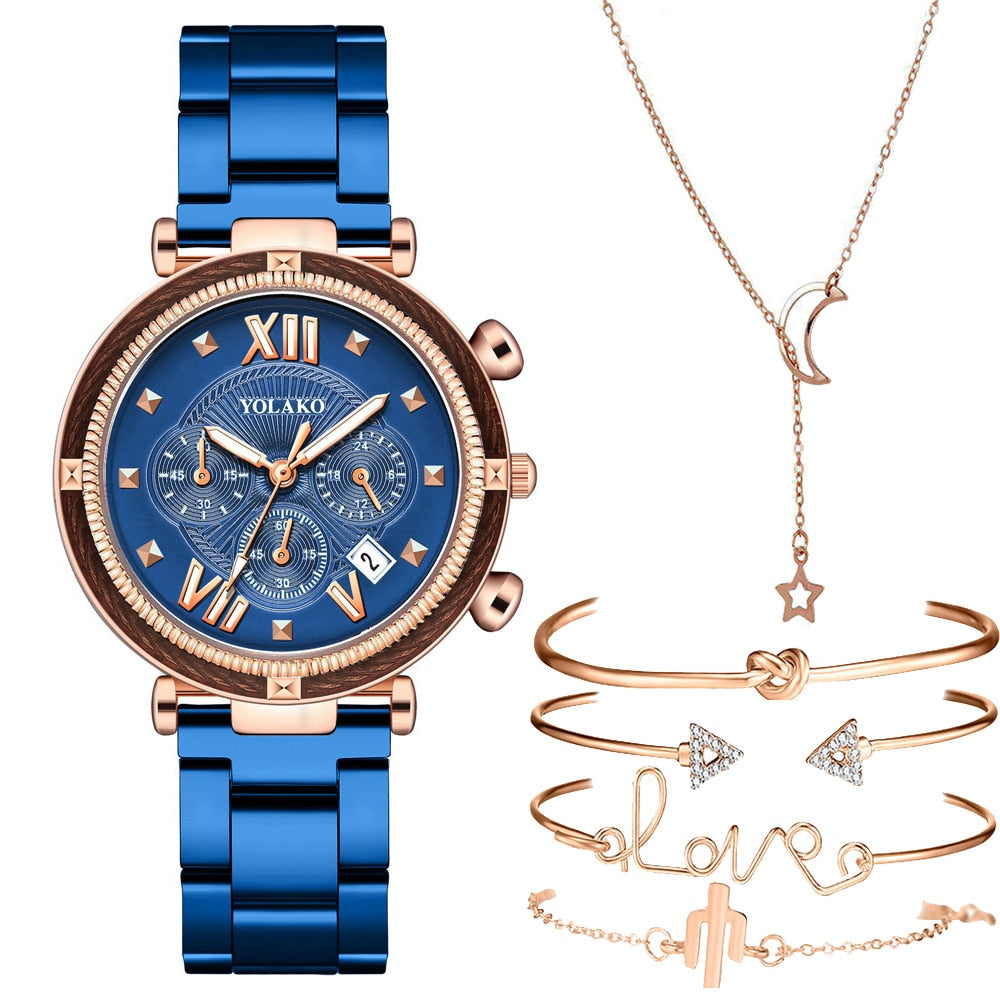 Christmas Gift 6pcs Set Luxury Women Watches Magnetic Starry Sky Female Clock Quartz Wristwatch Fashion Ladies Wrist Watch relogio feminino