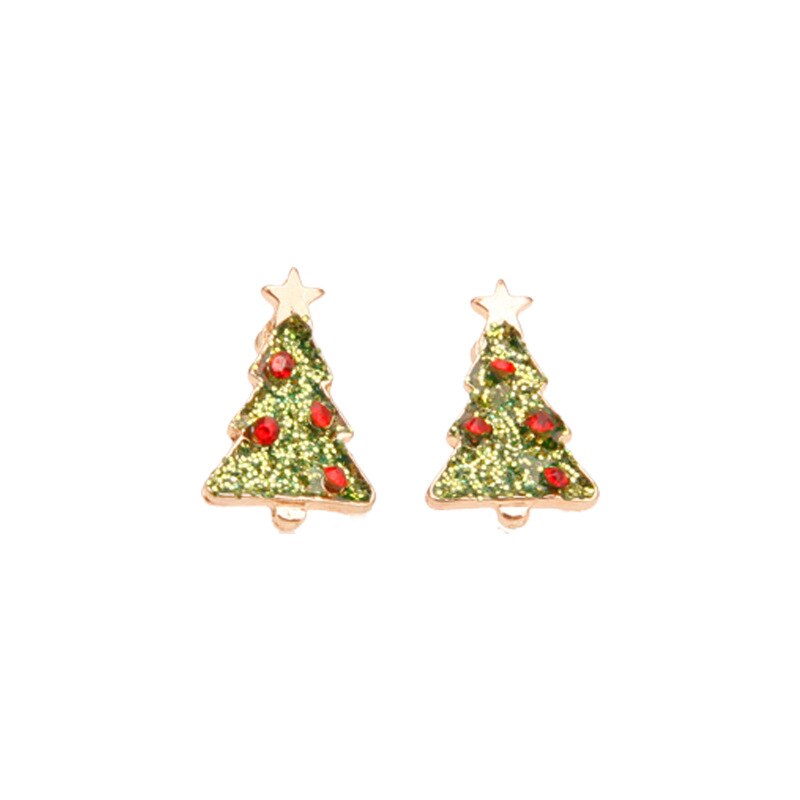 New 2020 Fashion Christmas Earrings Bell Green Christmas Tree Studs Earring for Women Girls Party Accessories Jewelry Gifts