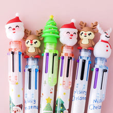 Load image into Gallery viewer, Cute Six Color Pen Santa Claus Xmas Cartoon Noel Deer Ballpoint Pen Elementary School Gifts Stationery Merry Christmas Decor