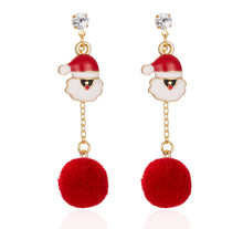 Load image into Gallery viewer, Christmas Gift 2021 New Style Christmas Drop Earrings For Women Santa Claus Snowman Fur Ball Pendant Earring Girls New Year Party Jewelry