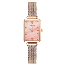 Load image into Gallery viewer, Christmas Gift Gaiety Brand Women Watches Fashion Square Ladies Quartz Watch Bracelet Set Green Dial Simple Rose Gold Mesh Luxury Women Watches