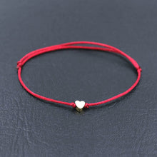 Load image into Gallery viewer, Skhek Handmade Stainless Steel Love Heart Shape Charm Bracelet Thin Red Rope Thread String Bracelets For Men Women Couples