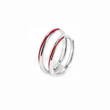 Load image into Gallery viewer, Christmas Gift New Fashion Original Epoxy Red Line 925 Sterling Silver Jewelry Popular Simple Personality Opening Couple Rings R160