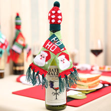 Load image into Gallery viewer, High Quality Christmas Wine Bottle Decorations Knitted Scarf Hat Set Dining Table Hotel Wine Bottle Decoration Wine Bottle Cover