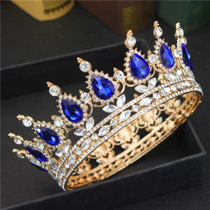 Skhek Crystal Queen King Tiaras and Crowns Bridal Diadem For Bride Women Headpiece Hair Ornaments Wedding Head Jewelry Accessories