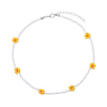 Load image into Gallery viewer, New Korea Lovely Daisy Flowers Necklaces Colorful Beaded Charm Statement Short Choker Necklace for Women Vacation Jewelry Gift