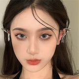 2 Pieces Mermaid Clip on Earrings Ear Cuff Women Fake Piercing Halloween Jewelry  Gold Plated Earrings Party Non-piercing punk