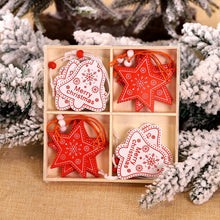 Load image into Gallery viewer, Christmas Gift 12Pcs Christmas Snowflakes Wooden Pendants Xmas Tree Ornaments Home Hanging Decor Christmas Decorations for Home Navidad 2021