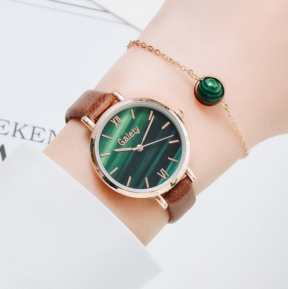 Christmas Gift Gaiety Tpp Brand Bracelet Watch Women Green Dial Water Drill Ladies Watch Jewelry Female Clock Casual Black Quartz Wristwatches