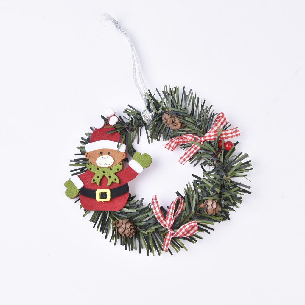 Wooden Merry Christmas Garland Wreath Decor Wall Hanging Door Santa Claus Elk Snowman Ornaments Xmas Pendant Decor for Home 2022