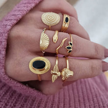 Load image into Gallery viewer, Skhek Moon Star Matching Rings for Women Anillos Mujer Gold Ring Set Bagues Girls Anillo Bohemian Jewellery Slytherin Accessories