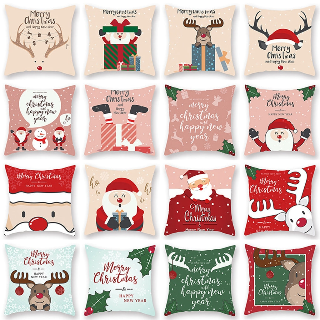 Christmas Gift Christmas Santa Claus Elk Cushion Cover Merry Christmas Decorations For Home 2021 Xmas Ornament Gift Noel Navidad Happy New Year