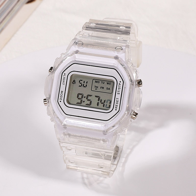 Christmas Gift Fashion LED Luminous Transparent Digital Watch Square Women Watches Sports Electronic Wrist Watch Reloj Mujer Clock