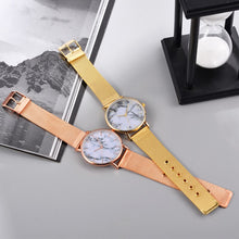 Load image into Gallery viewer, Christmas Gift Fashion Rose Gold Mesh Band Creative Marble Female Wrist Watch Luxury Women Quartz Watches Gifts Relogio Feminino Drop Shipping