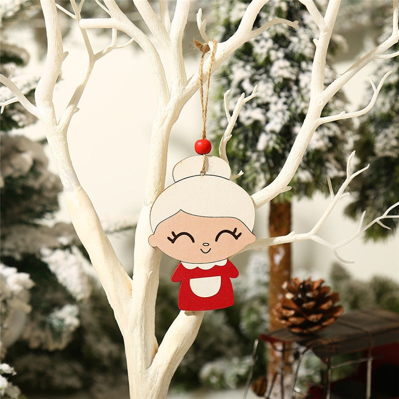 Christmas Gift Christmas Ornaments 2022 New Year Christmas Tree Wooden Pendants Xmas Tree Hanging Ornaments Wood Craft Kid Gifts Home Decor