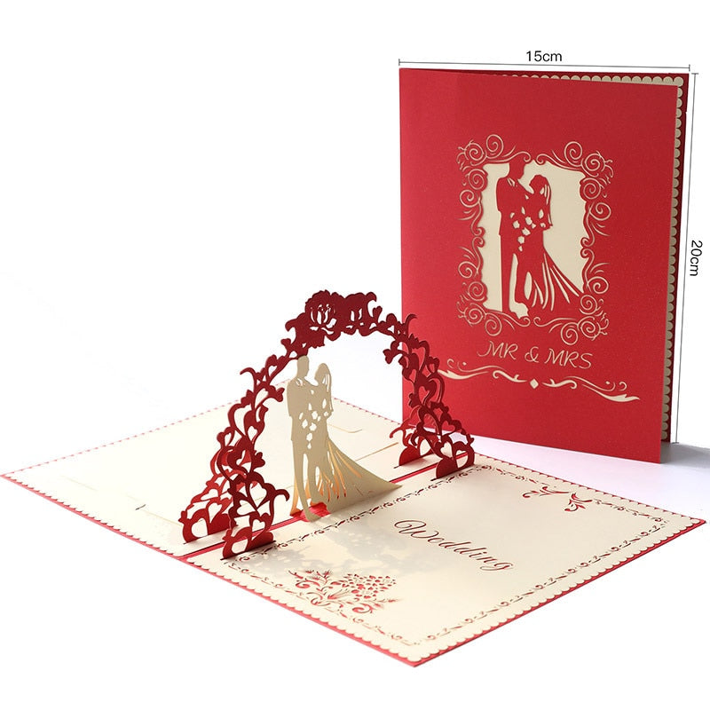 3D Pop UP Love Card for Wife and Girlfriend Gift for Valentine's Day Anniversary Wedding Invitation Greeting Thank You Cards