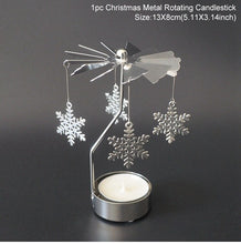 Load image into Gallery viewer, Christmas Gift PATIMATE 2021 Christmas Spinning Mental Candle Holder Candlestick Christmas Decoration For Home Happy New Year 2022 Xmas Gift