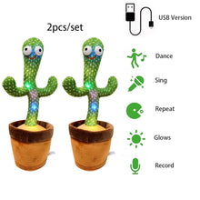 Load image into Gallery viewer, Skhek  Upgrade Electronic Dancing Cactus Singing Dancing Decoration Gift For Kids Funny Early Education Toys Knitted Fabric Plush Toys