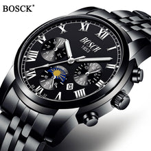Load image into Gallery viewer, Christmas Gift BOSCK Brand 2020 Luxury Men Watches Sport Quartz  Waterproof Watches Classic Men&#39;s Stainless Steel Band Auto Date Wristwatches