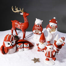 Load image into Gallery viewer, Christmas Tree Toy Decoration Resin Santa Claus Snowman Deer Elk Bear Owl Animal Ornament Happy New Year Party Gift Home Decor