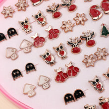Load image into Gallery viewer, Christmas Gift Cute 36 Pairs Cartoon Hypoallergenic Enamel Stud Earrings Set For Women Girl Wedding Christmas Gifts Jewelry