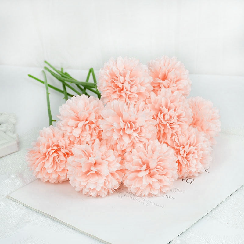 3/5pcs Silk Dandelion Flower Ball Bouquet Fake Artificial Flowers for Home Garden Wedding Decoration DIY Craft Wreath Christmas