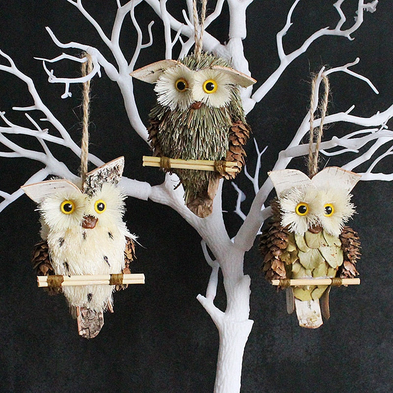 Christmas Decorations European Garden Home Hotel Christmas Ornaments Creative Owl Pendants Party Ornaments Holiday Gifts Cheap