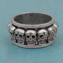 Load image into Gallery viewer, Bohemian Punk Skull Ring for Men Hyperbole Artistic Design Retro  Unisex Female Statement Rings Vintage Silver Color  Gift