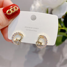 Load image into Gallery viewer, Christmas Gift Christmas Crystal Elk Stud Earrings For Women Fashion Zircon Snowflake Rhinestone Red Earring New Year Party Christmas Jewelry