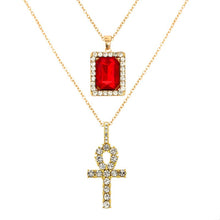 Load image into Gallery viewer, Skhek Punk Silver Color Cross Rhinestone Pendant Necklace For Women Multi-Layer Crystal Chain Necklace Fashion Statement Jewelry Gift
